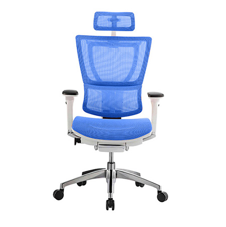IOO fit executive chair blue mesh office chair front view