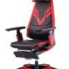 Genidia ergonomic gaming chair red front side view