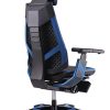 rear view of genidia ergonomic gaming chair in lblue