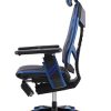 Genidia ergonomic gaming chair in blue left side view