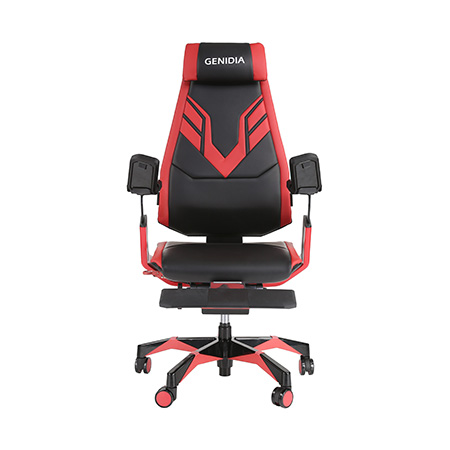 Genidia gaming chair black and red front view